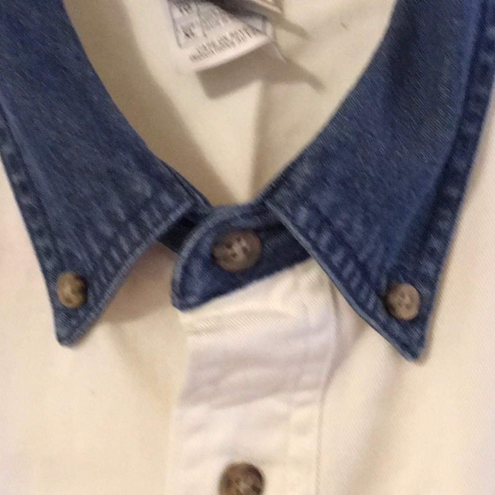NWT DISNEYSTORE TIGGER LONG SLEEVE COTTON SHIRT. SZ.XL DENIM COLLAR. SHIRT TAIL - Picture 5 of 13